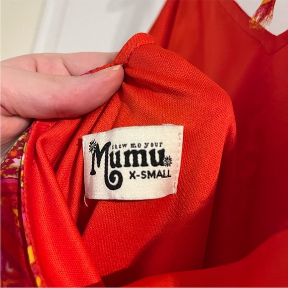 Show Me Your MuMu Erylyn Red Mosiac Paisley Halter Tie Back Midi Dress XS - Picture 7 of 12